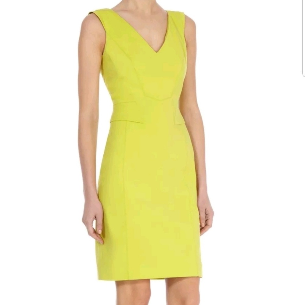 Karen Millen fitted pencil dress in lime Green